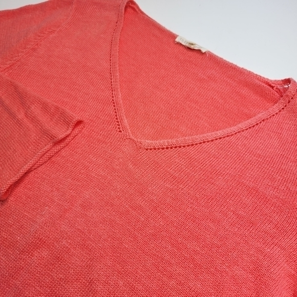 Eileen Fisher Medium 100% Linen Light Pink V-Neck Pullover Knit Sweater‎ - Picture 1 of 4